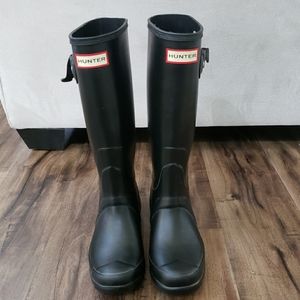 Hunter Matte Boots Black - wide calf